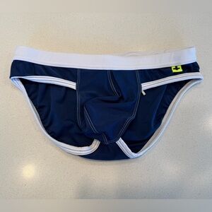 Andrew Christian varsity swim briefs - blue - small